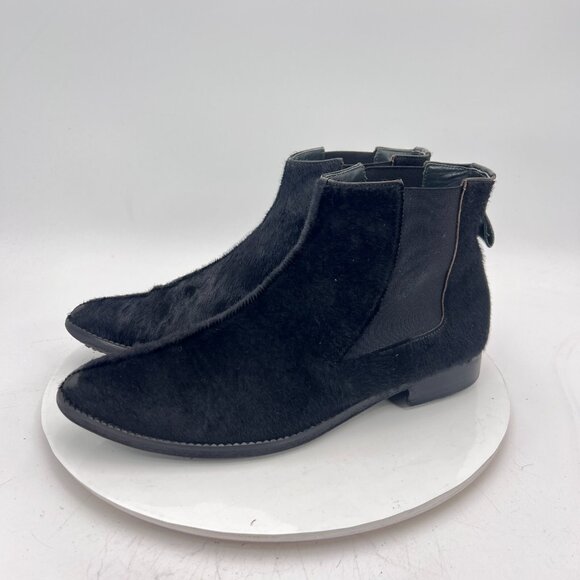 Adiev Paris Women Size 8 Black Suede Pull On Side Elastic Ankle Chelsea Boot - Picture 1 of 16